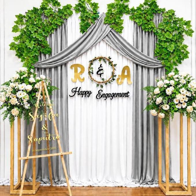 Backdrop Lamaran 2.2x2.2m Dekorasi Tunangan Set Backdrop Engagement