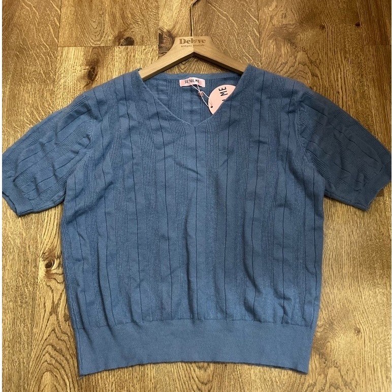 blouse rajut import/atasan biru bangkok/atasan rajut bangkok/blouse rajut biru