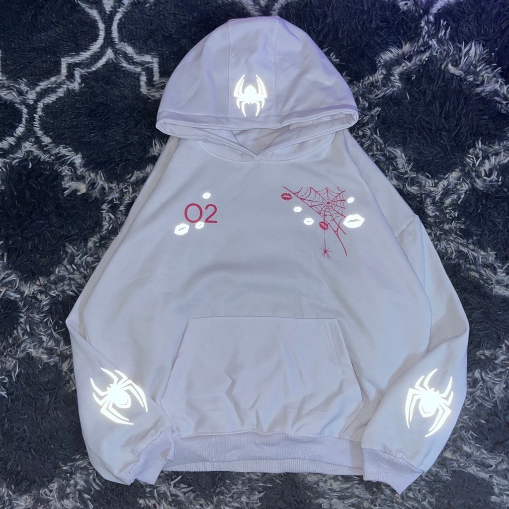 PRELOVED HOODIE SPIDER WHITE REFLEKTIVE SZ ( M )