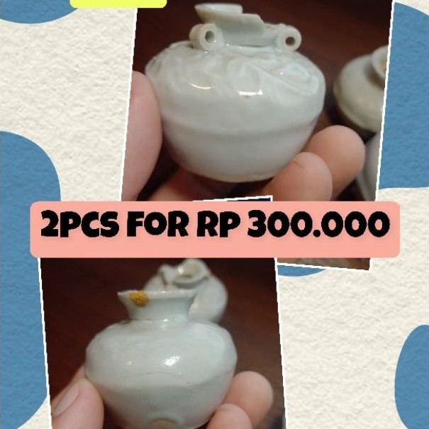 2pcs barang antik Original qingbai periode Dinasti Ming cina