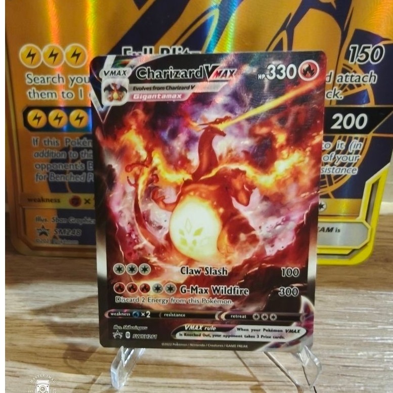 Pokemon 2022 Sword & Shield Promo Charizard VMAX Full Art Holo Card #SWSH261