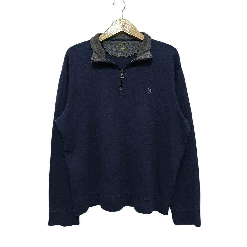 Sweater Jacket Half Zipper Polo Ralph Lauren Navy XL