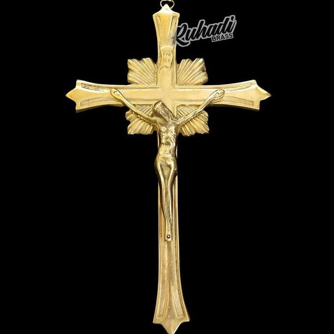 Salib Yesus Dinding Gantung / Salib Yesus Inri Gantung Kuningan