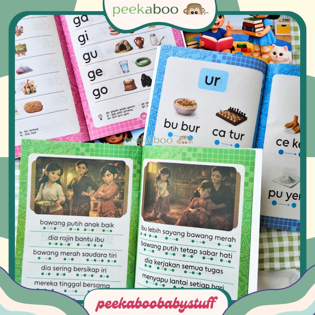 Supersale Paket 6 Buku Latihan Membaca Dengan Montessori Anak Paud Tk Sd