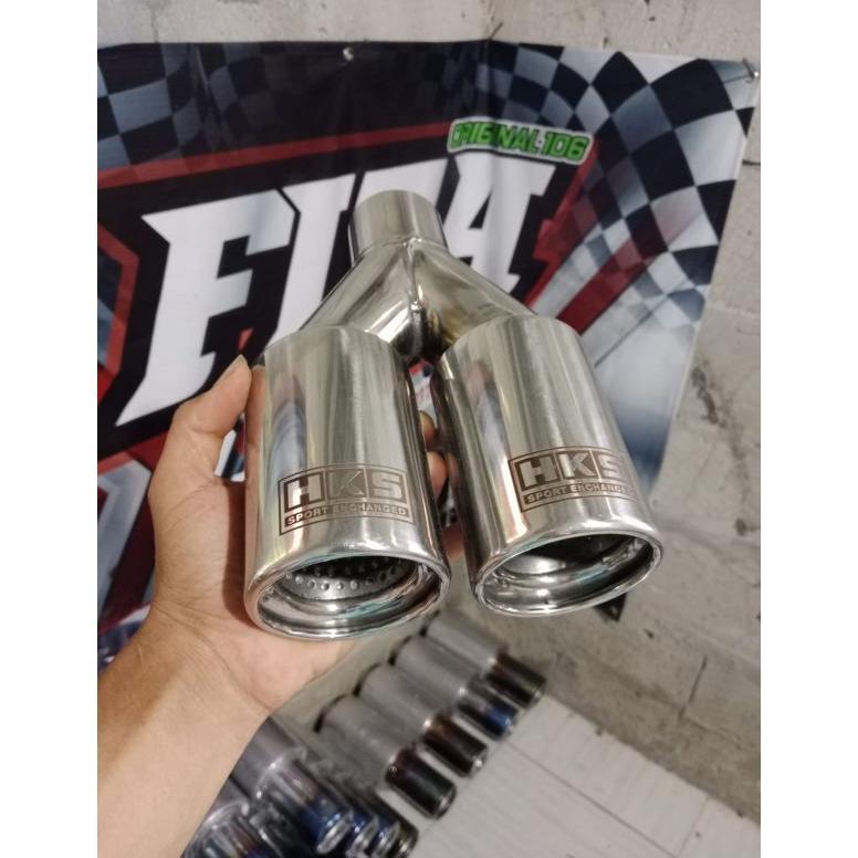 Terlaris Knalpot Hks Cabang Dua Full Stenlis Termurah Suara Bass Adem Bulet Untuk Semua Jenis Mobil