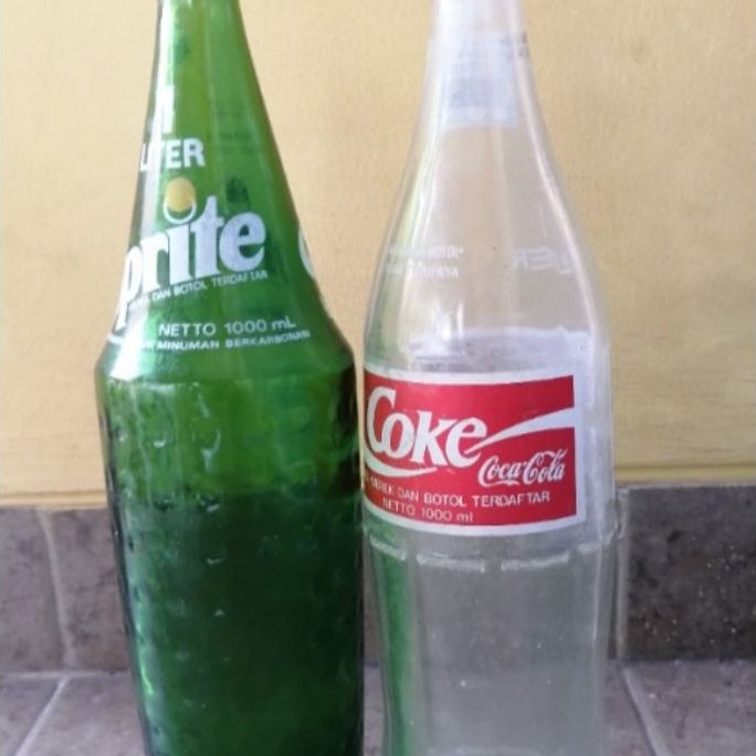 BOTOL SPRITE FANTA COCA-COLA 1LITER BEKAS / BOTOL SPRITE FANTA COCA COLA KACA