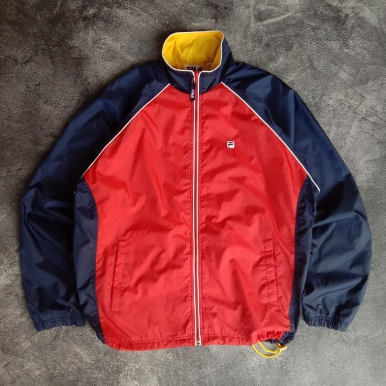 Windbreaker jacket Fila classic Colourblock original, jaket Gaya classic fila original, casual jacke