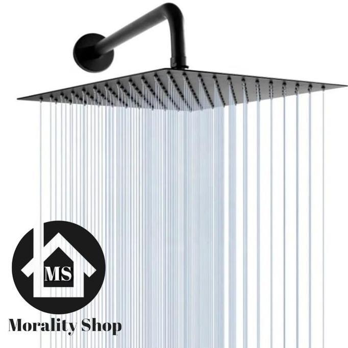 Pilihan - Wall Shower Tanam Tembok Kotak Slim Minimalis 10Inci 12 Inch / Kepala Shower Mandi Stailes