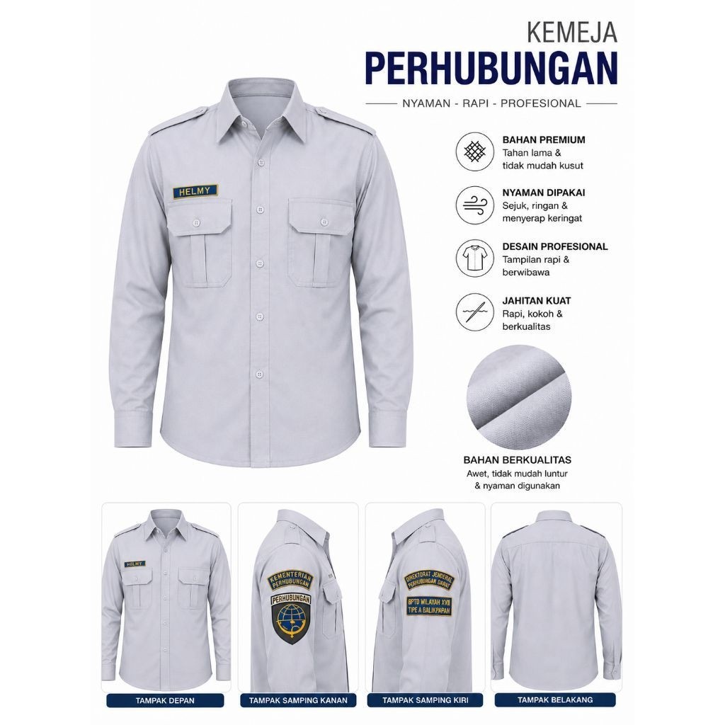 KEMEJA KEMENHUB/KEMEJA PERHUBUNGAN/PDL KEMENHUB/ PDH KEMENHUB/PDL PERHUBUNGAN/PDH KEMENHUB