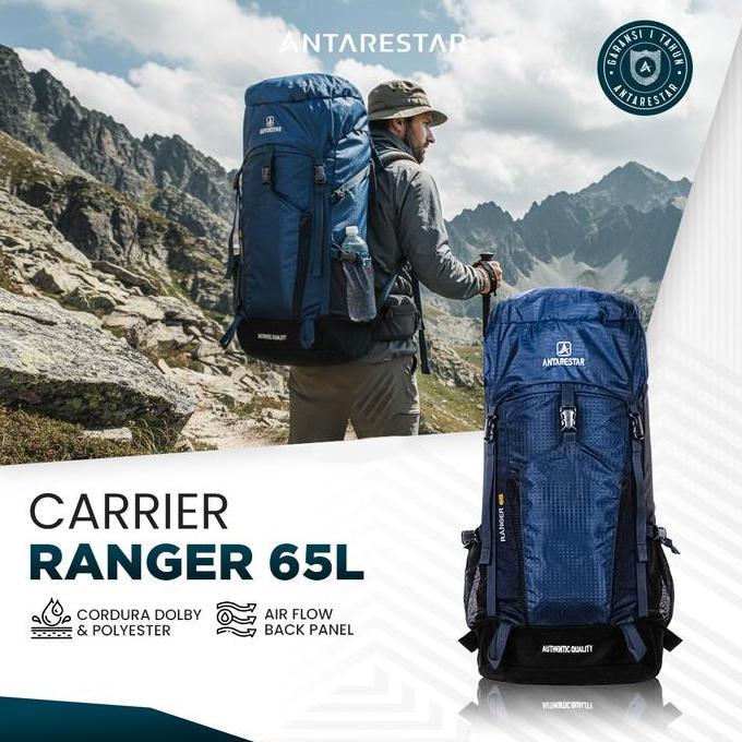 TERLARIS ANTARESTAR OFFICIAL BACKPACK TRAVEL HITAM TAS RANSEL CARRIER 65L RANGER ANTARESTAR | TCR