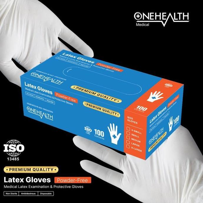 READY STOCK ONEHEALTH SARUNG TANGAN LATEX POWDER FREE AKD - ALKES BOGOR OFFICIAL