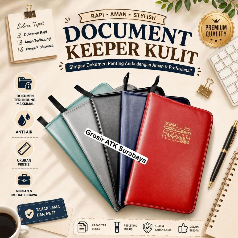 [ JUBI ] DOCUMENT KEEPER RESLETING KULIT TOPLA DK-888 / Map File Dokumen Kantor Kuliah Sekolah Anti 