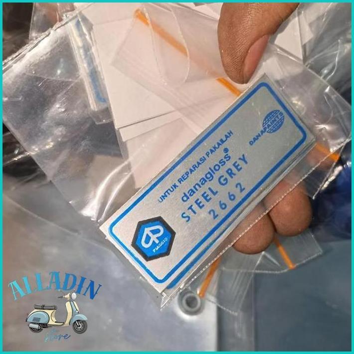 STICKER DANAGLOSS REPARASI VESPA STEEL GREY REPRO BARU CAKEP TERBATAS