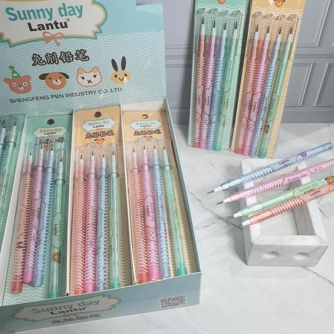 pensil lantu susun bensia (1 set=4pc)/pensil susun/pensil bensia lucu