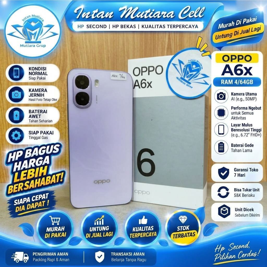 Oppo A6x 4G Ram 4/64GB | 4/128GB | 6/128GB | 6/256GB I 8/128GB ( SECOND )