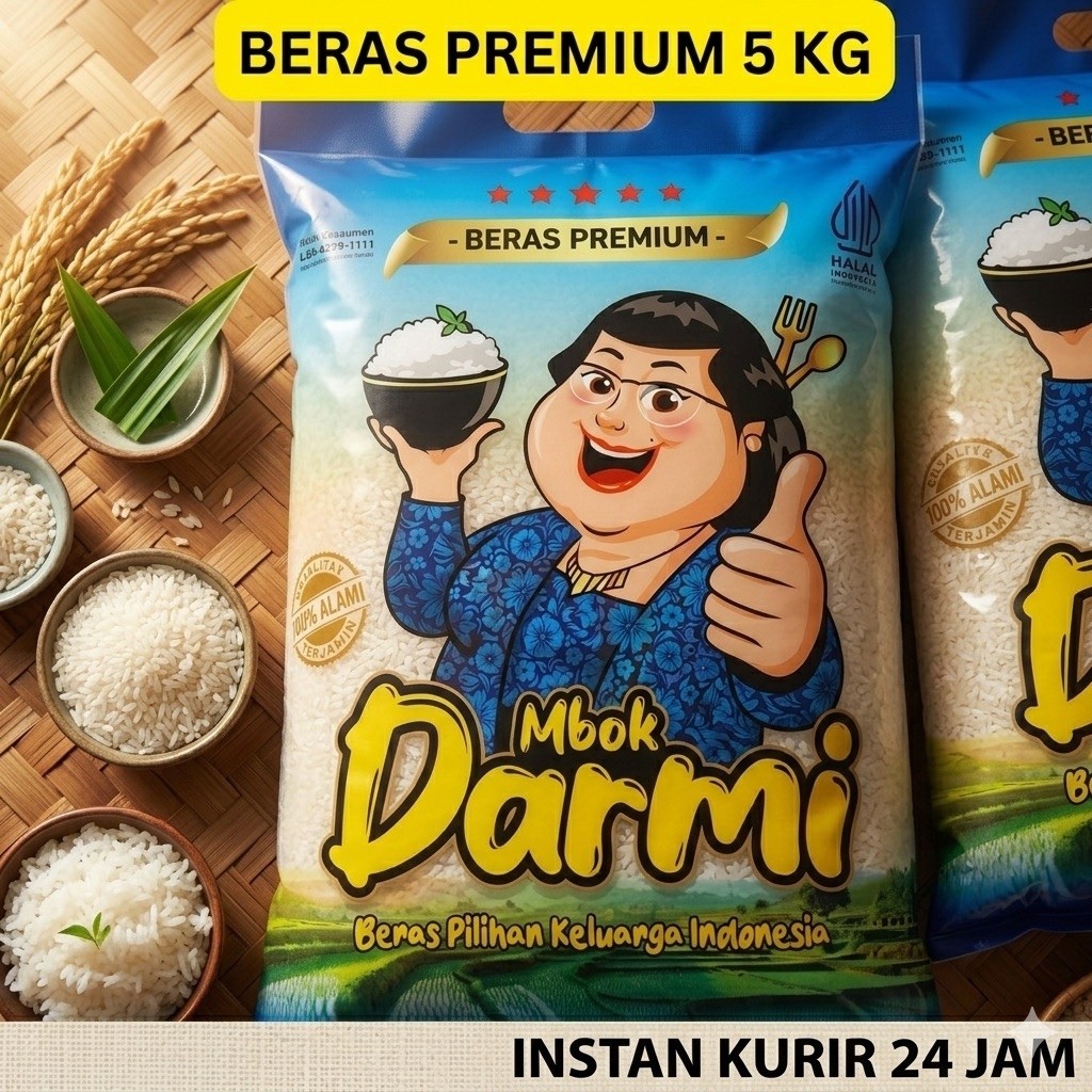 beras premium mbok darmi kemasan 5kg/ beras mbok darmi kemasan 5kg