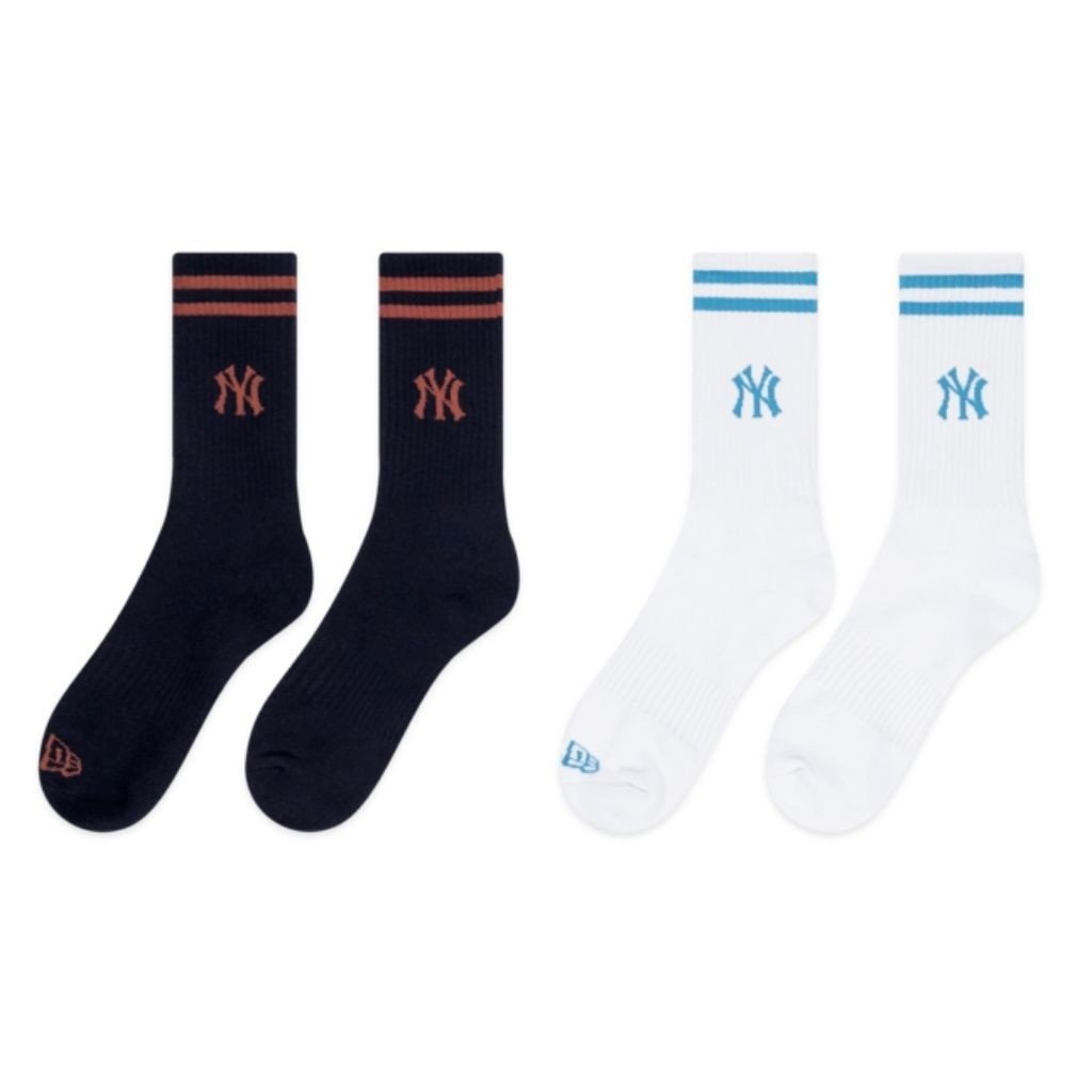 Kaos Kaki New Era Cap New York Yankees Color Era 2Packs Black And White Original