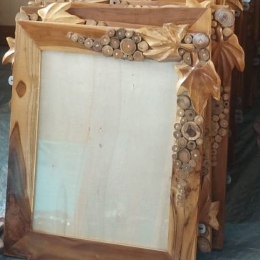 pigora Cermin/foto Hiasan Ranting Kayu Jati