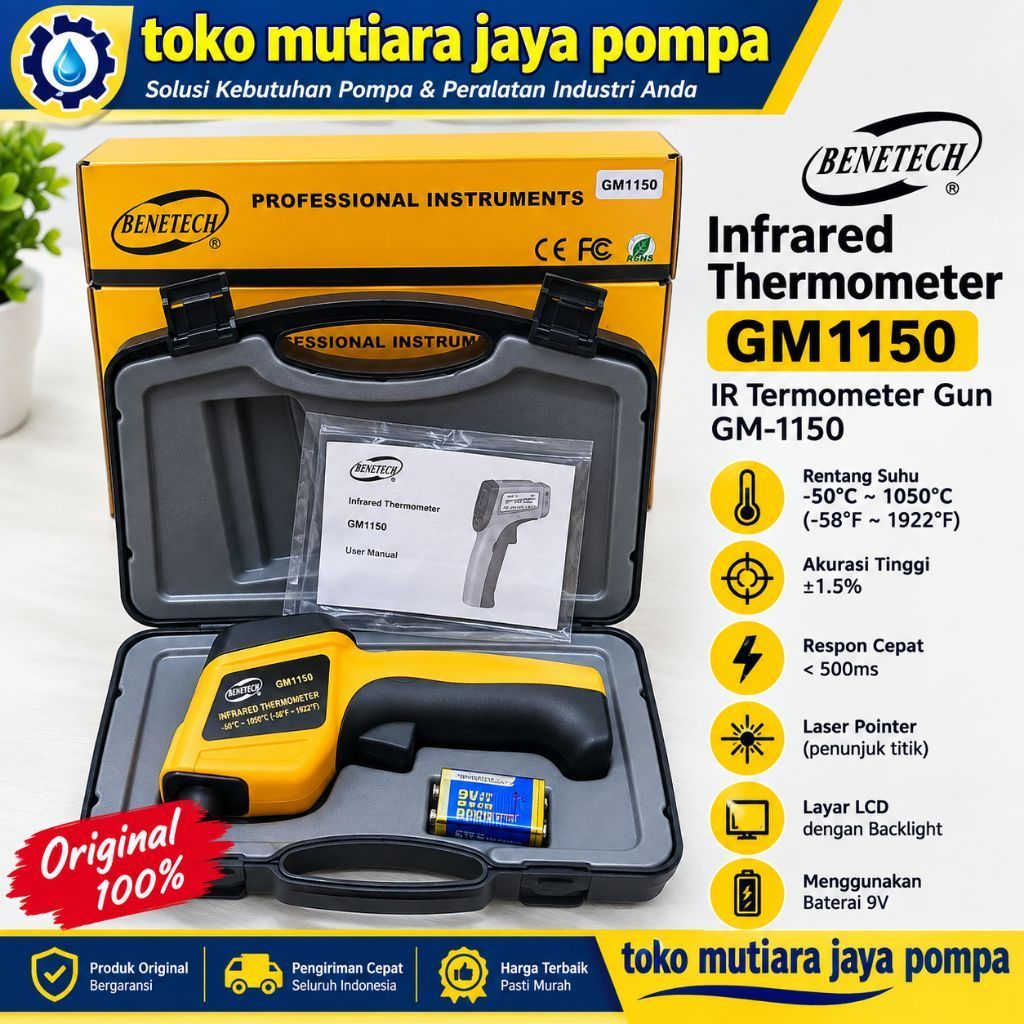 Infrared Thermometer Benetech GM1150 IR Thermogun Termometer Gun GM-1150 Termogun 1150c GM 1150