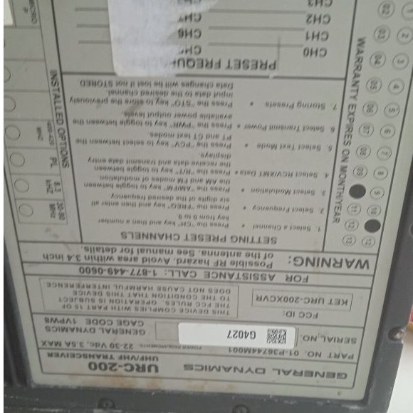 Radio urc U200 Made in USA bend amatir