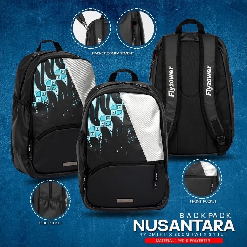 Tas Ransel Badminton Flypower Nusantara Original - Tas Back Pack Olahraga Bulutangkis Edisi Spesial 
