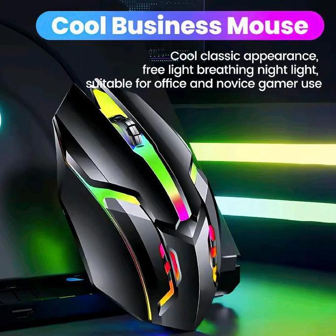 MOUSE GAMING WIRED KABEL USB RGB GAME 1200 DPI LAPTOP COMPUTER PC CABLE BISA NYALA ORIGINAL