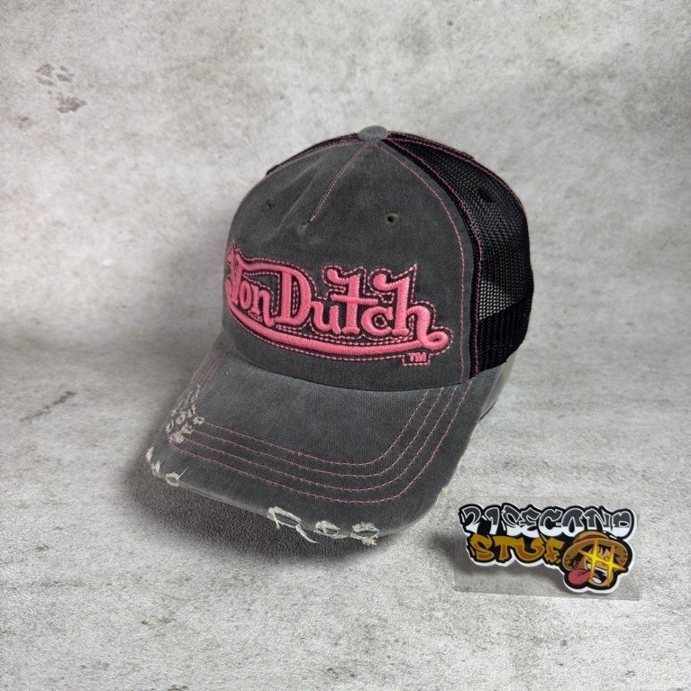 Topi VonDutch Abu Pink Jaring Dewasa Second