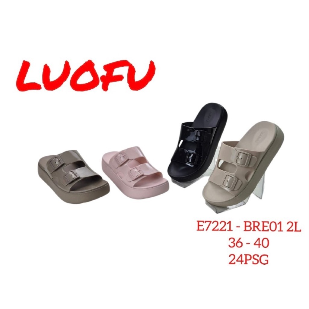 LUOFU - LUOFU GESPER WANITA WEDGES 5cm - LUOFU SELOP WANITA GESPER WEDGES