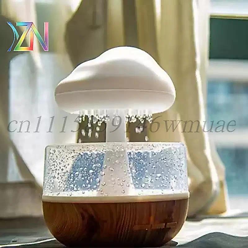 Creative Raindrop Humidifier Aromatherapy Machine Cloud Rain Seven-color Mushroom Lamp Essential Oil