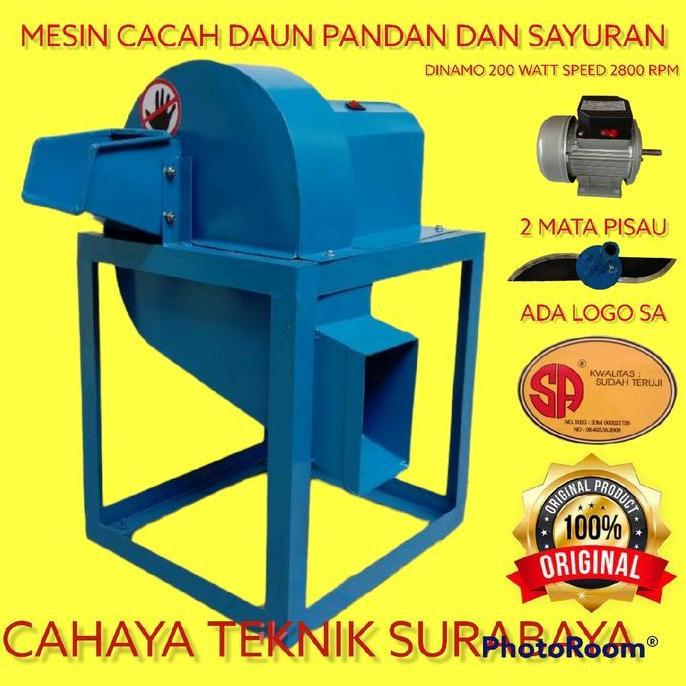 BEBAS ONGKIR - Mesin cacah rumput dan daun pandan lengkap Dinamo 200 watt/Mesin Chopper pencacah rum