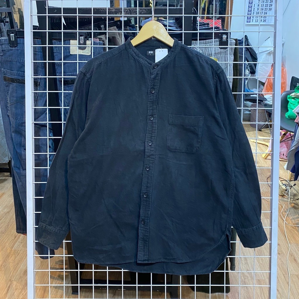 Uniqlo Black Collar Shanghai Flannel Shirts #Fl1719