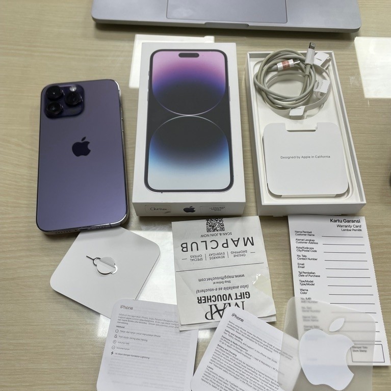 iPhone 14 Pro Max 256GB Second Ex Ibox DEEP PURPLE, Garansi Fullset Original Bekas