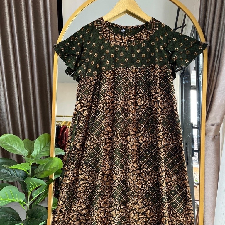 Nestuff daster Vera ORIGINAL RUMINA BATIK BUSUI RESLETING lengan tumpuk