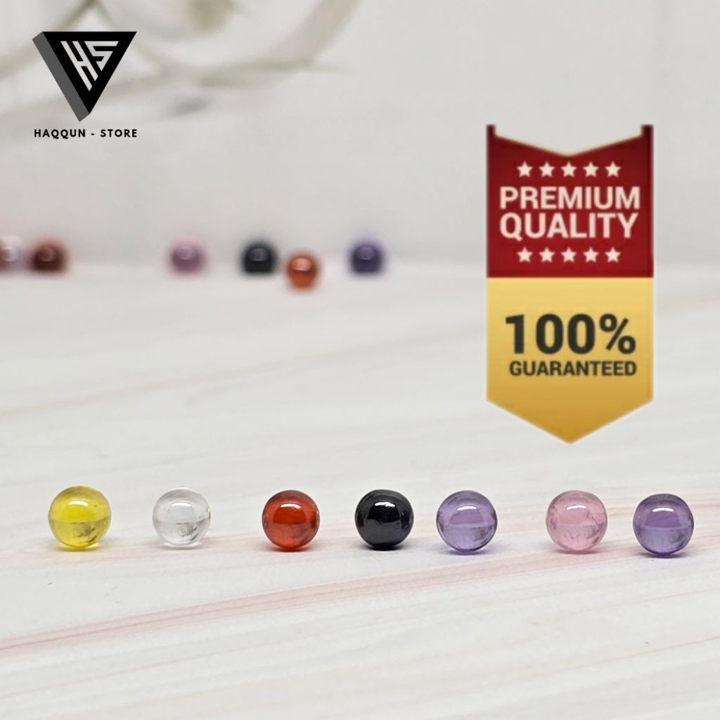 BATU MD BULAT 6MM VARIAN WARNA MERAH KUNING UNGU HITAM