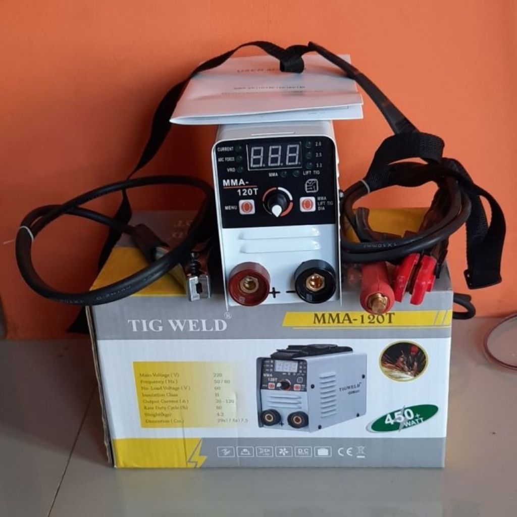 Mesin Las MMA 120T "TIG WELD" 450 Watt dengan Kabel
