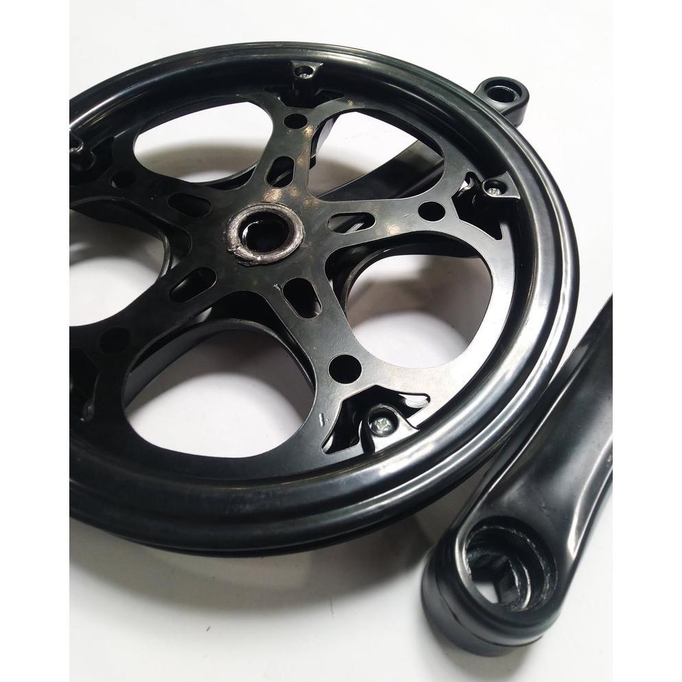 breniadya single crank 52t hitam untuk sepeda lipat minion minitrek dll berkualitas