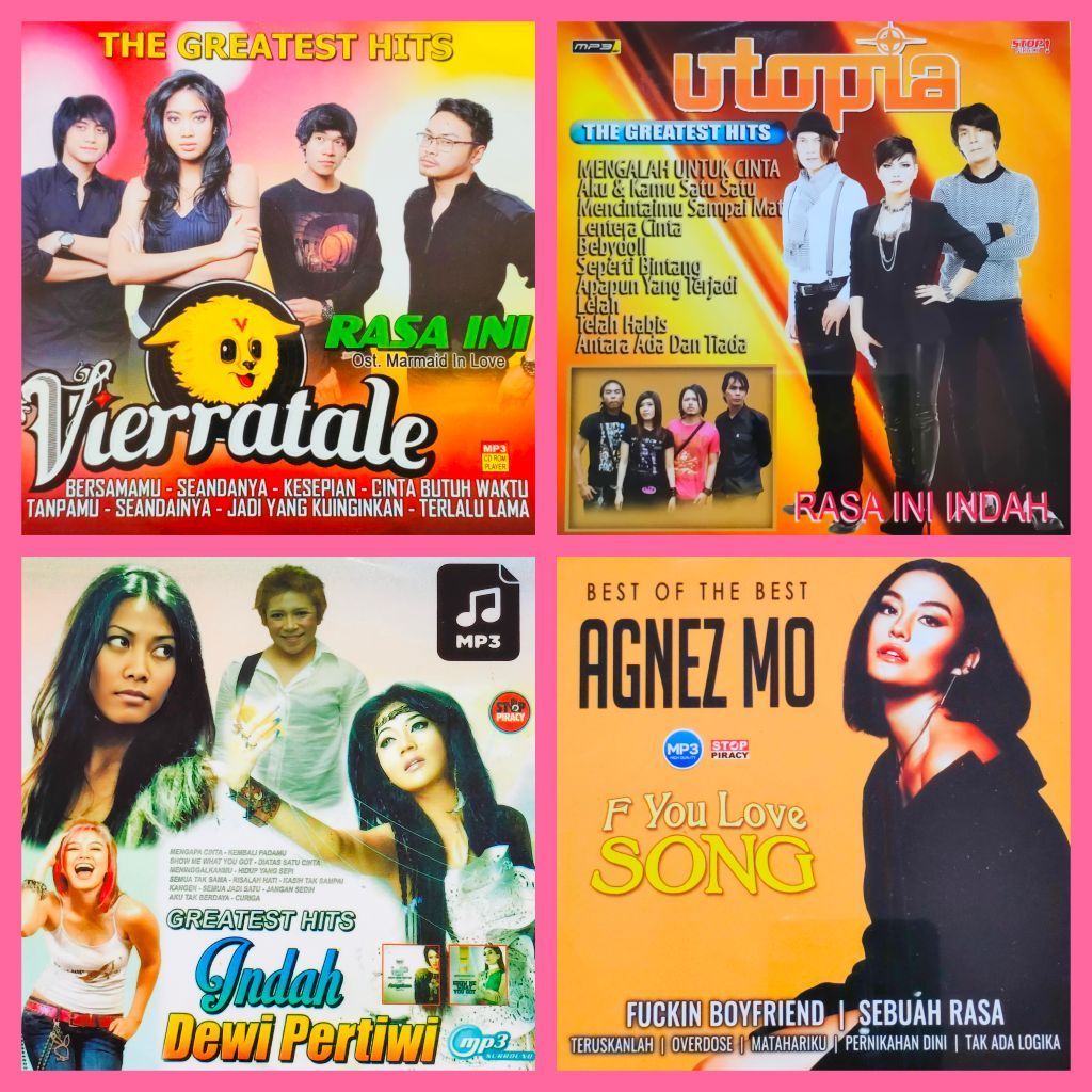 Kaset MP3 Lagu Pop VIERRA - UTOPIA - AGNEZ MO - INDAH DEWI PERTIWI IDP - VERRATALE Album Pilihan