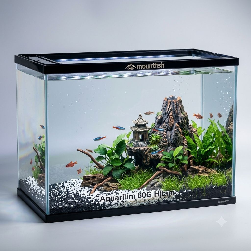 Bahari 60cm Aquarium bahari 60 G warna Hitam Biru Putih