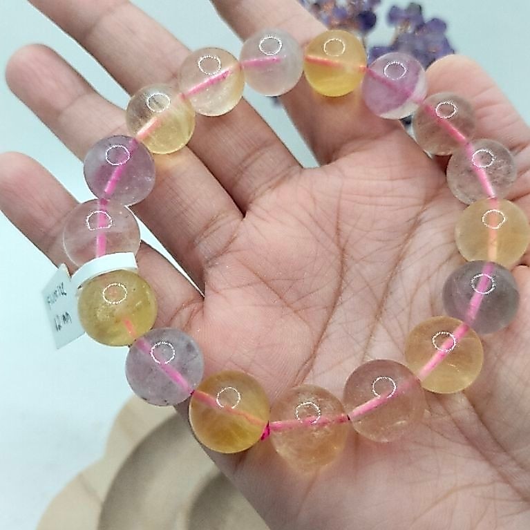 Gelang Batu Alam Fluorite 12mm