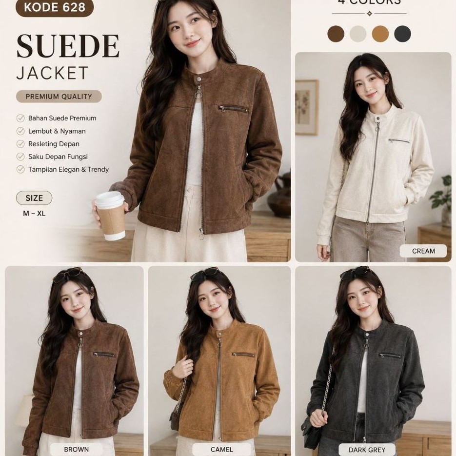blazer jacket suede DEFISH bahan suede premium