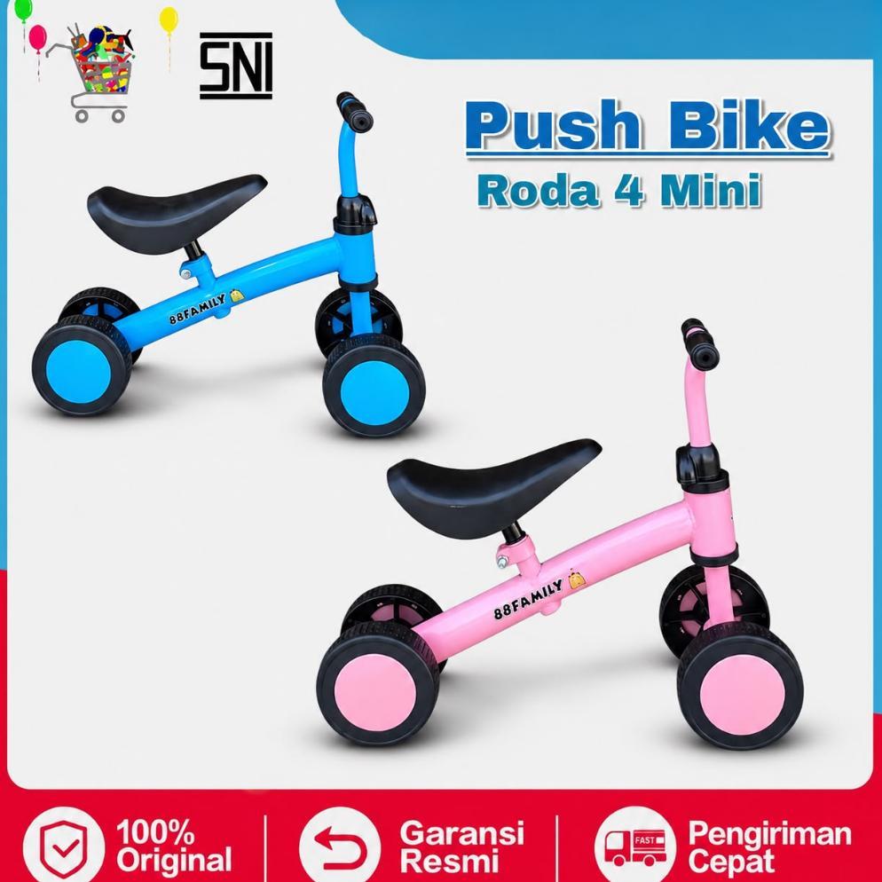 SEPEDA ANAK RODA 4 BALANCE BIKE SEPEDA KESEIMBANGAN SEPEDA ANAK TRICYCLE PUSH