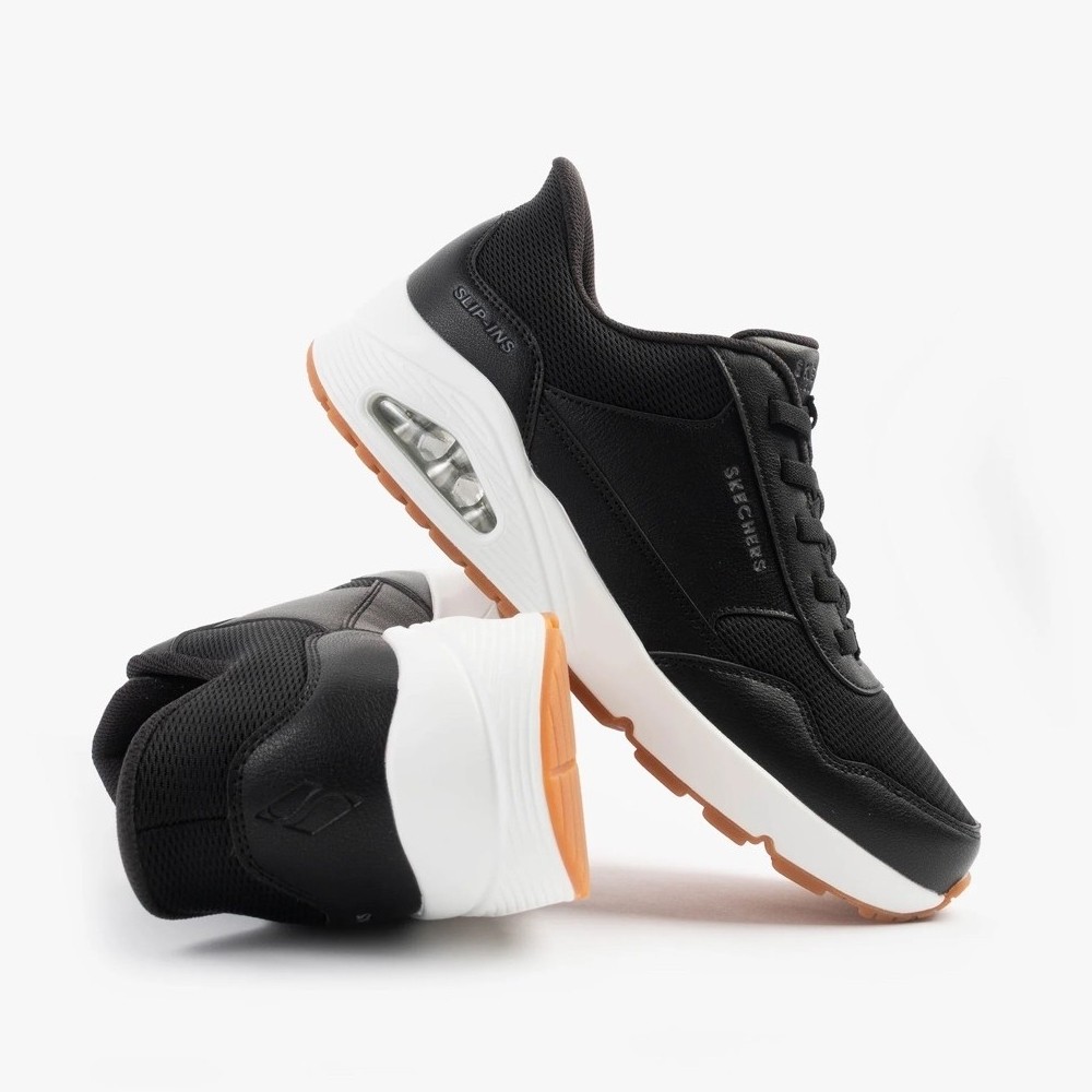SEPATU PRIA SKECHERS UNO BANKSIA BLACK ORIGINAL 183022/BLK
