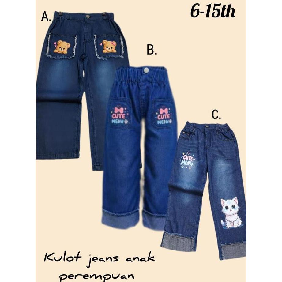 DS345 - kulot panjang jeans anak/kulot panjang/kulot anak/kulot anak perempuan berkualitas/celana ku