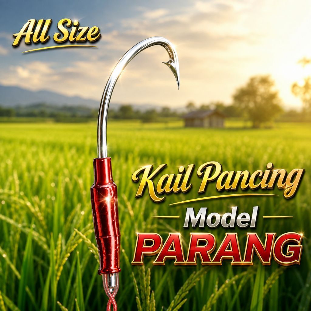 kail pancing belut sawah model parang bahan baja putih anti karat