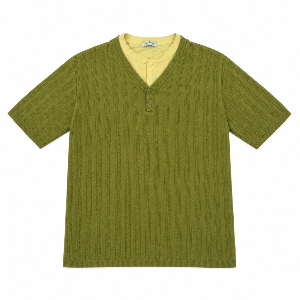 Clride Jeans Collared Double Layer Polo Shirt