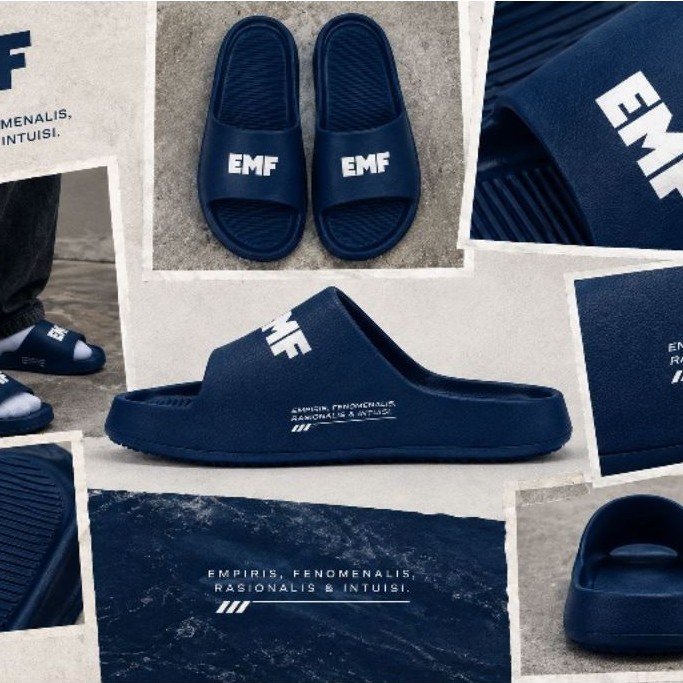 EMFERAIN - Sandal Slide Biru Navy Style Eva Phylon Premium Pria - Perempuan