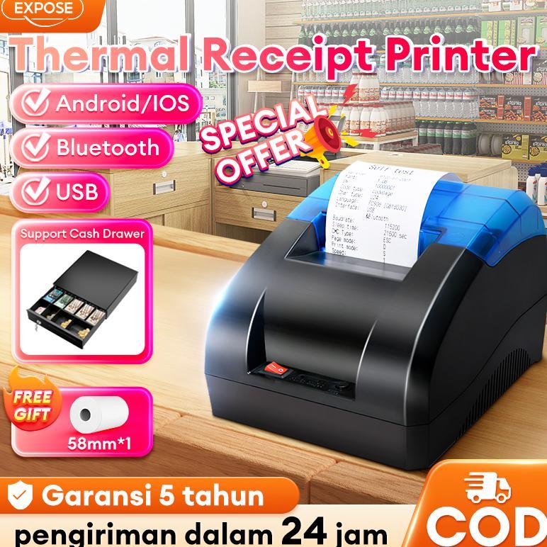 Printer Bluetooth 58mm Thermal Printer Portable Mini Baterai Tanda Terima Printer Murah