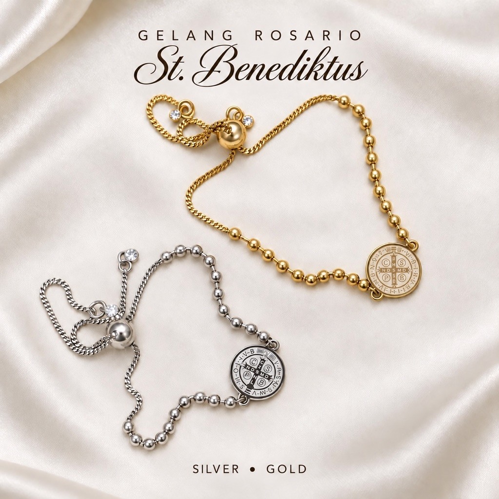 Gelang Rosario St Benediktus - Serut | Silver & Gold