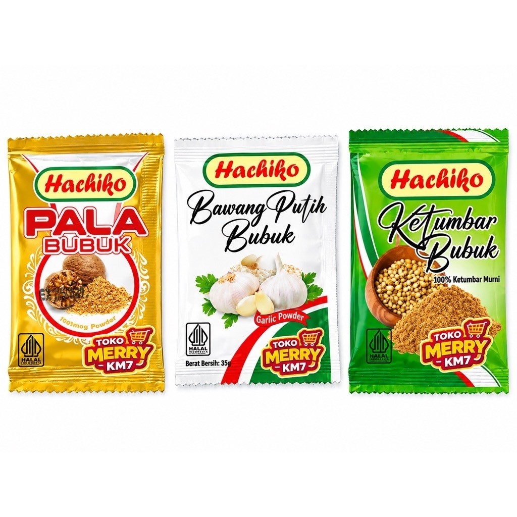 [ 1 RENCENG ] HACHIKO BUMBU KETUMBAR / BAWANG PUTIH / PALA ALL VARIAN 5g/2.5g