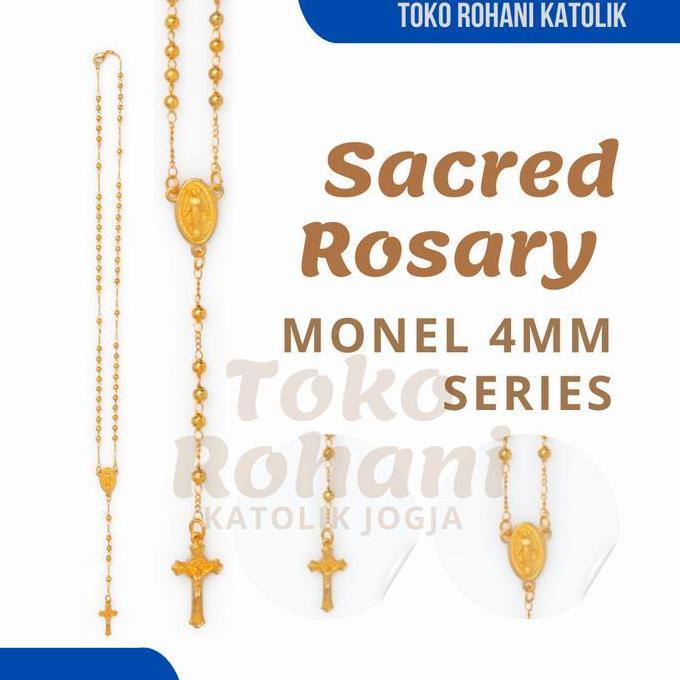 KALUNG ROSARIO KATOLIK MONEL 4 MM / KALUNG ROSARIO KATOLIK / ROSARIO EMAS